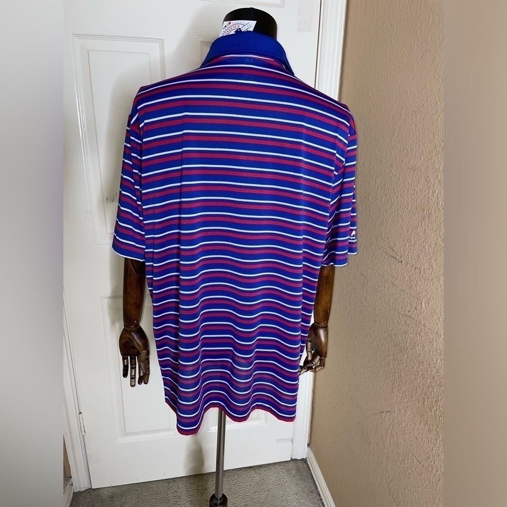 Chicago Cubs Polo Shirt Blue Striped Majestic MLB Men’s Size XL - Picture 4 of 9
